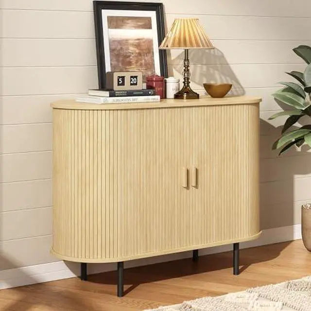 Main image of ONBRILL 40" Sideboard Buffet Cabinet with Storage, Storage Cabinet with Sliding Door & Adjustable Shelf, Modern Accent Coffee Bar Console Table for Kitchen, Entryway, Oak