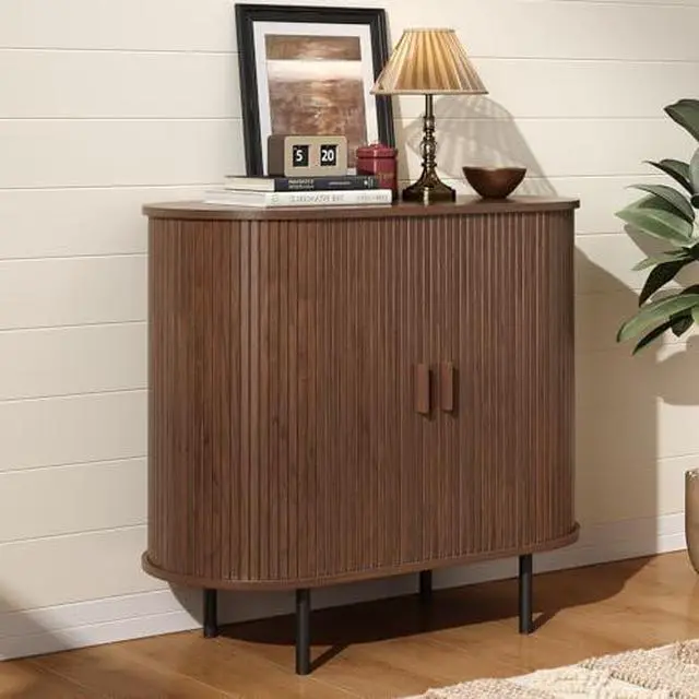 Main image of ONBRILL 31.5" Sideboard Buffet Cabinet with Storage, Storage Cabinet with Sliding Door & Adjustable Shelf, Modern Accent Coffee Bar Console Table for Kitchen, Entryway, Walnut