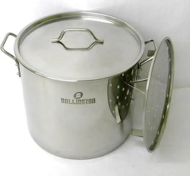 Main image of 32 Quart Stainless Steel Tamale Steamer Stock Soup Chilli Boil Pot with Rack and Lid