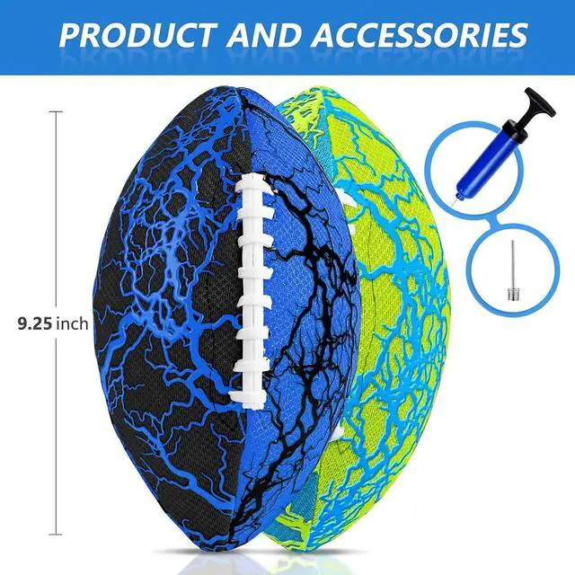 Alt view image 6 of 6 - Pool Beach Water Football - 2Pack Strong Grip Waterproof Football for All-Weather Play Pool Toys Beach Games Outdoor Sports Toy Christmas Birthday Gifts for Kids Boys Teens Adults