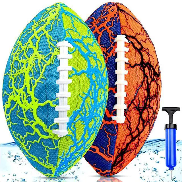 Main image of Pool Beach Water Football - 2Pack Strong Grip Waterproof Football for All-Weather Play Pool Toys Beach Games Outdoor Sports Toy Christmas Birthday Gifts for Kids Boys Teens Adults