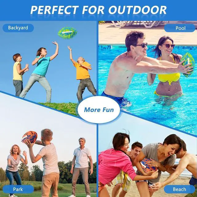 Alt view image 6 of 7 - Pool Beach Water Football - 2Pack Strong Grip Waterproof Football for All-Weather Play Pool Toys Beach Games Outdoor Sports Toy Christmas Birthday Gifts for Kids Boys Teens Adults