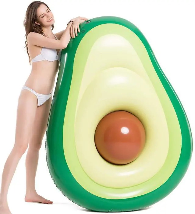 Alt view image 2 of 7 - Inflatable Avocado Pool Float Floatie with Ball and Jasonwell Inflatable Dinosaur Pool Float Tube for Boys Girls T-Rex Floatie
