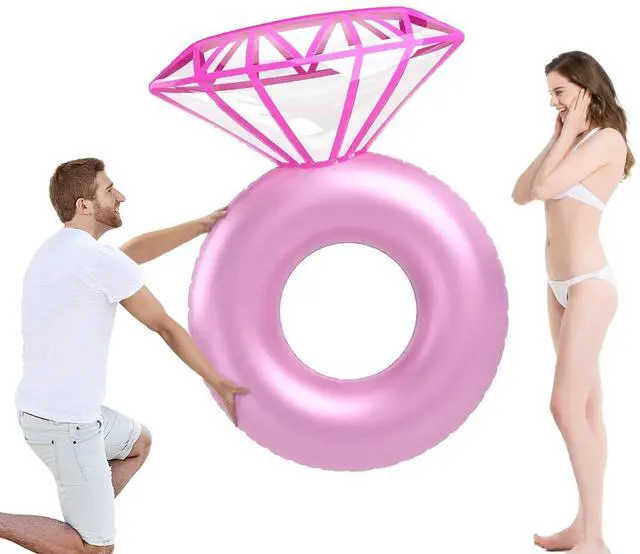 Alt view image 5 of 7 - Inflatable Diamond Ring Pool Float - Engagement Ring Bachelorette Party Float Stagette Decorations Swimming Tube Floaty Outdoor Water Lounge Floats for Adults