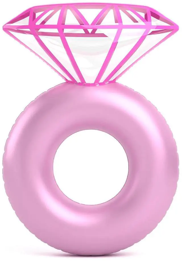 Alt view image 6 of 7 - Inflatable Diamond Ring Pool Float - Engagement Ring Bachelorette Party Float Stagette Decorations Swimming Tube Floaty Outdoor Water Lounge Floats for Adults
