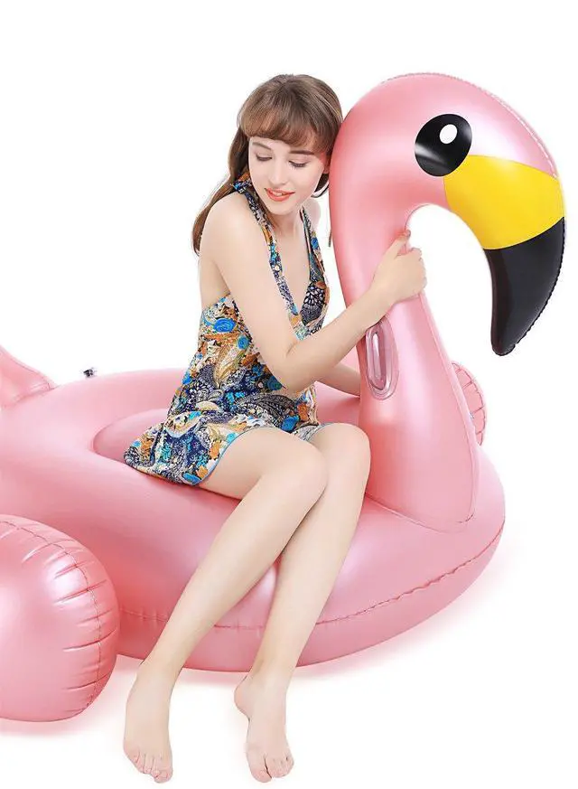Alt view image 7 of 7 - Giant Inflatable Flamingo Pool Float with Fast Valves Summer Beach Swimming Pool Floatie Lounge Floating Raft Outdoor Party Decorations Toys for Adults (XL)