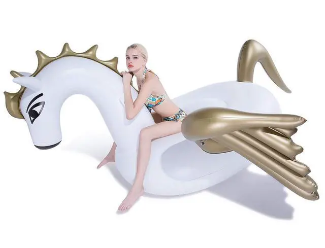 Alt view image 3 of 7 - Giant Inflatable Pegasus Pool Float with Fast Valves Summer Beach Swimming Pool Floatie Lounge Floating Raft Outdoor Party Decorations Toys for Adults (XXXL)
