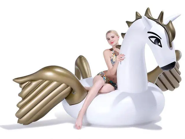 Alt view image 2 of 7 - Giant Inflatable Pegasus Pool Float with Fast Valves Summer Beach Swimming Pool Floatie Lounge Floating Raft Outdoor Party Decorations Toys for Adults (XXXL)