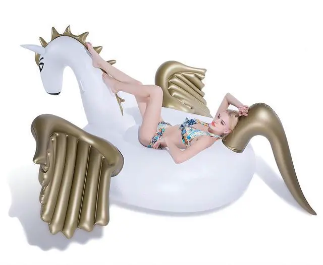 Alt view image 6 of 7 - Giant Inflatable Pegasus Pool Float with Fast Valves Summer Beach Swimming Pool Floatie Lounge Floating Raft Outdoor Party Decorations Toys for Adults (XXXL)