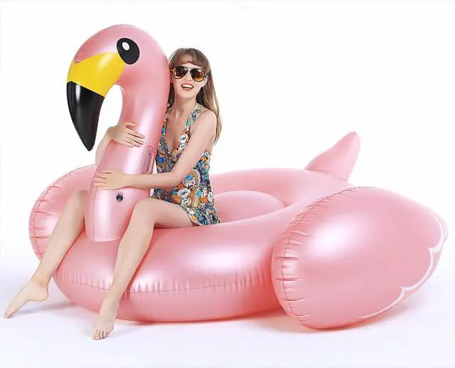 Alt view image 4 of 7 - Giant Inflatable Flamingo Pool Float with Fast Valves Summer Beach Swimming Pool Floatie Lounge Floating Raft Outdoor Party Decorations Toys for Adults (XXXL)