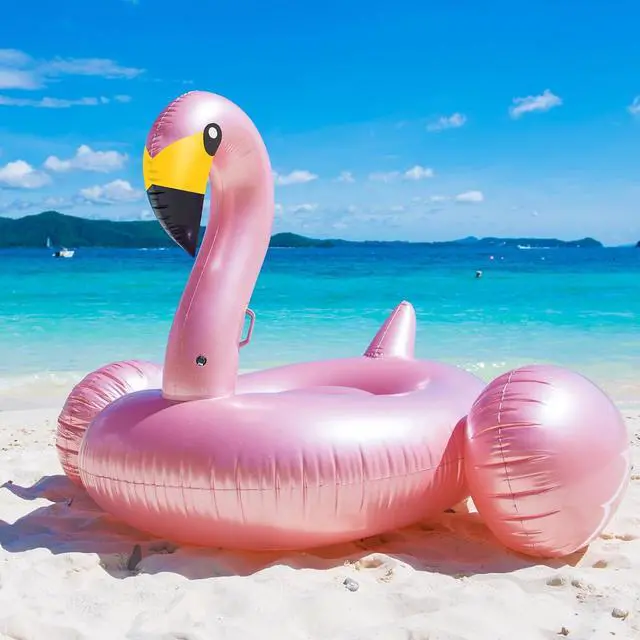 Alt view image 6 of 7 - Giant Inflatable Flamingo Pool Float with Fast Valves Summer Beach Swimming Pool Floatie Lounge Floating Raft Outdoor Party Decorations Toys for Adults (XXXL)