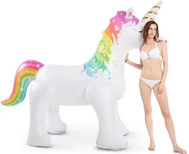 Alt view image 2 of 7 - Unicorn Sprinkler Inflatable Water Sprinklers Outdoor Water Toys Inflatable Ginormous Unicorn Toys Yard Sprinkler for Kids(XXXL)
