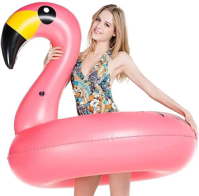 Alt view image 2 of 7 - Giant Inflatable Flamingo Pool Floats Party Float Tube with Fast Valves Summer Beach Swimming Pool Lounge Raft Decorations Toys for Adults & Kids