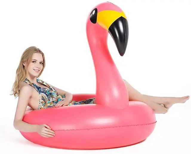 Alt view image 3 of 7 - Giant Inflatable Flamingo Pool Floats Party Float Tube with Fast Valves Summer Beach Swimming Pool Lounge Raft Decorations Toys for Adults & Kids