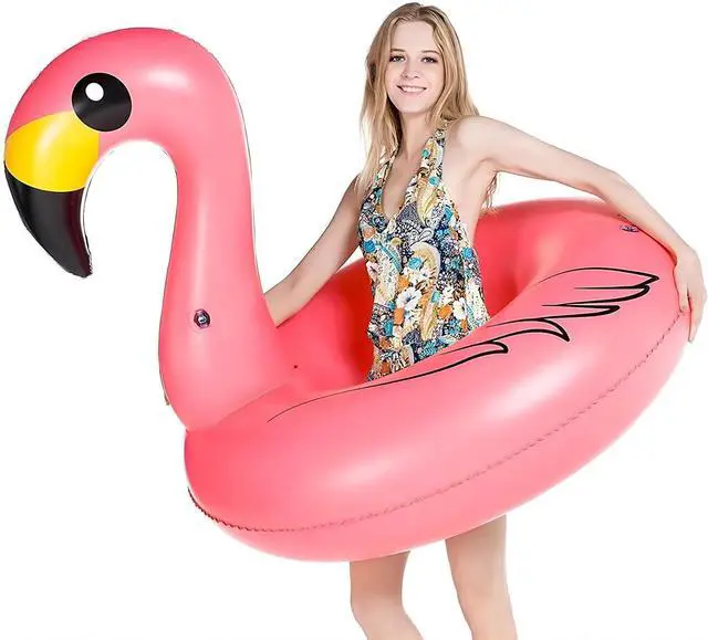 Main image of Giant Inflatable Flamingo Pool Floats Party Float Tube with Fast Valves Summer Beach Swimming Pool Lounge Raft Decorations Toys for Adults & Kids