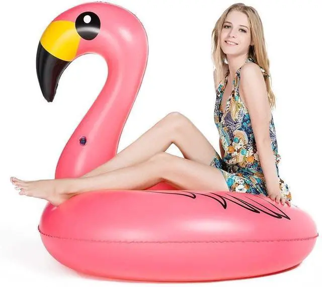 Alt view image 5 of 7 - Giant Inflatable Flamingo Pool Floats Party Float Tube with Fast Valves Summer Beach Swimming Pool Lounge Raft Decorations Toys for Adults & Kids