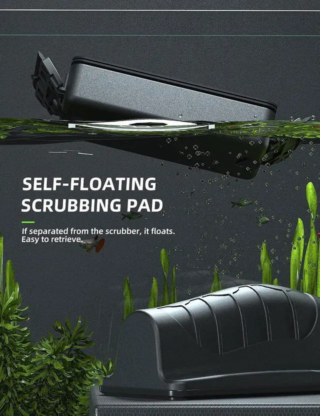 Alt view image 4 of 7 - Magnetic Aquarium Fish Tank Cleaner Magnet Scraper for Glass Aquariums Cleaning Tools Scrubber Floating Brush (L)