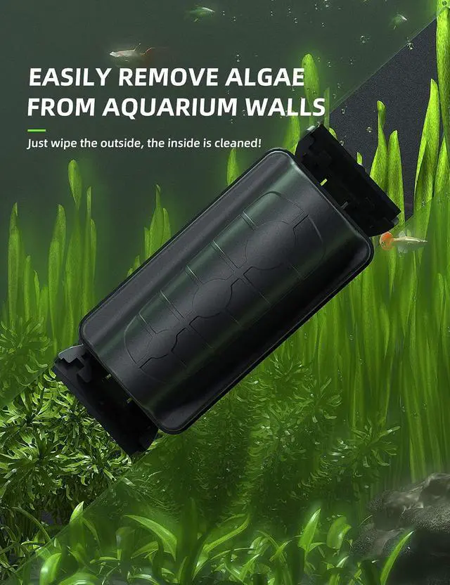 Alt view image 3 of 7 - Magnetic Aquarium Fish Tank Cleaner Magnet Scraper for Glass Aquariums Cleaning Tools Scrubber Floating Brush (L)