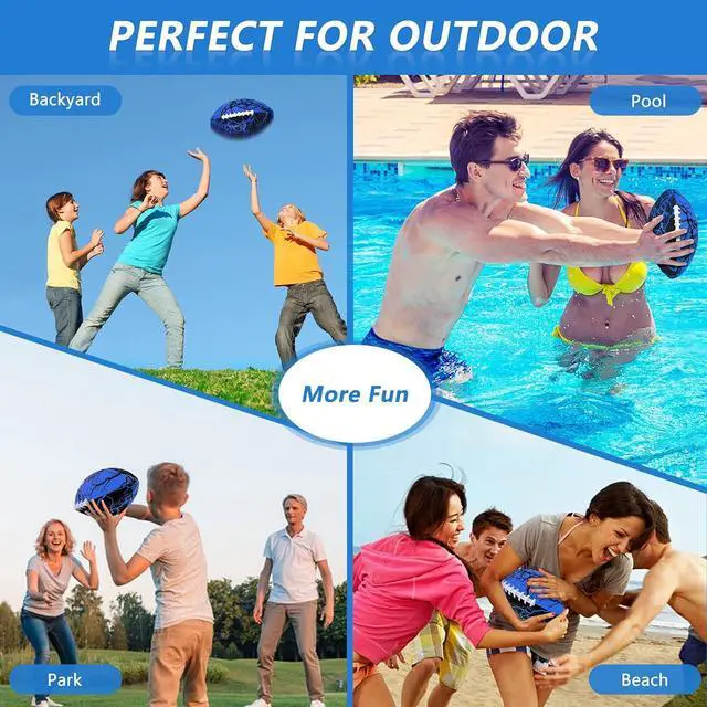 Alt view image 6 of 7 - Waterproof Football Pool Toys - Strong Grip Soft Football for All-Weather Play Pool Games Beach Toys Water Footballs Outdoor Sports Toy Christmas Birthday Gifts for Kids Boys Teens Adults
