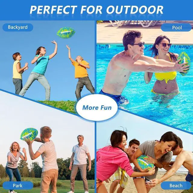 Alt view image 5 of 6 - Waterproof Football Pool Toys - Strong Grip Soft Football for All-Weather Play Pool Games Beach Toys Water Footballs Outdoor Sports Toy Christmas Birthday Gifts for Kids Boys Teens Adults