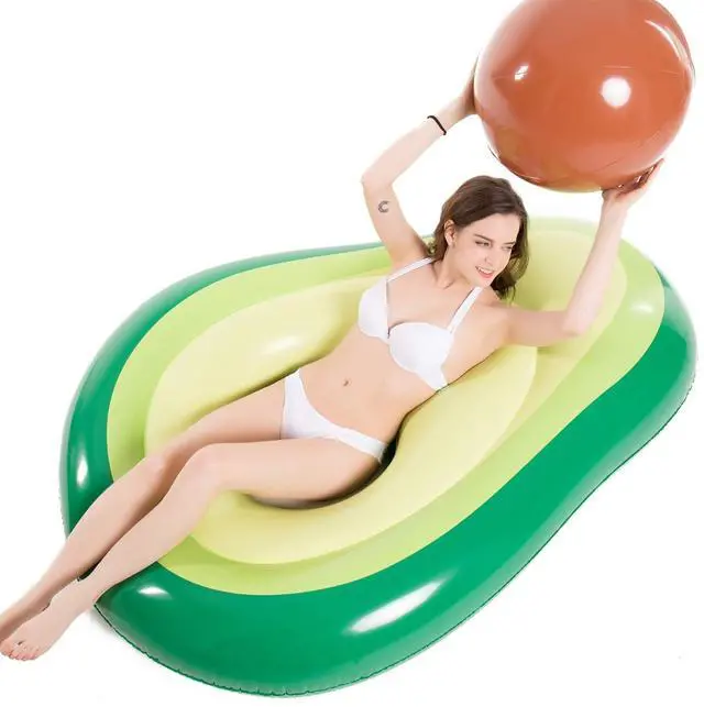 Alt view image 2 of 7 - Inflatable Avocado Pool Float Floatie and Jasonwell Electric Air Pump for Inflatables