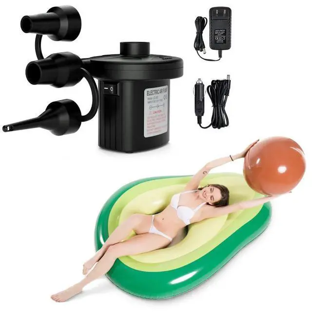Main image of Inflatable Avocado Pool Float Floatie and Jasonwell Electric Air Pump for Inflatables