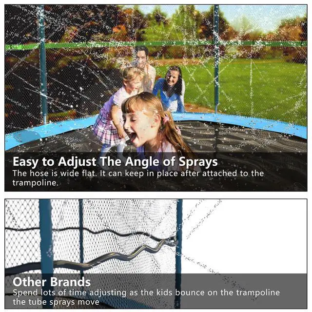 Alt view image 4 of 7 - Trampoline Sprinkler Kids Outdside: Trampoline Accessories Waterpark Tropical Party Summer Outdoor Fun Water Games Toys Sprinklers Backyard Water Park Activity Toy for Kids Boys Girls (39FT)