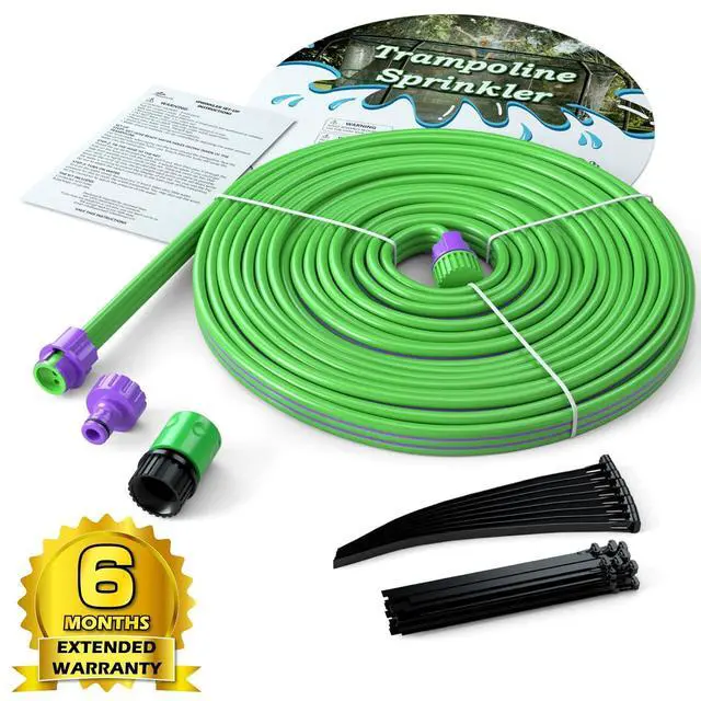 Alt view image 7 of 7 - Trampoline Sprinkler Kids Outdside: Trampoline Accessories Waterpark Tropical Party Summer Outdoor Fun Water Games Toys Sprinklers Backyard Water Park Activity Toy for Kids Boys Girls (39FT)
