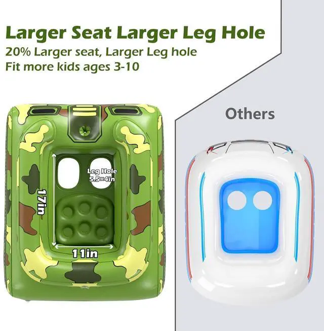 Alt view image 5 of 7 - Pool Beach Water Football - Waterproof Football Strong Grip and Jasonwell Inflatable Tank Pool Floats Kids