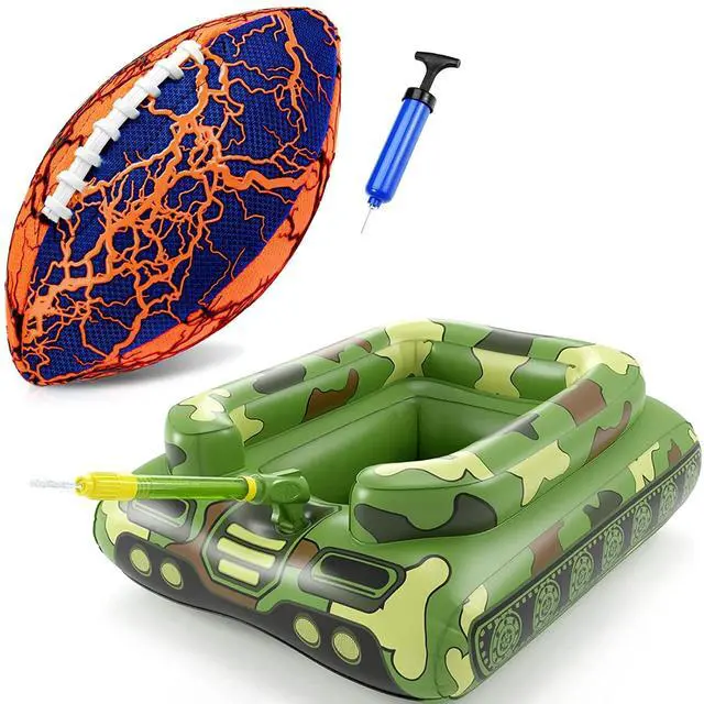 Main image of Pool Beach Water Football - Waterproof Football Strong Grip and Jasonwell Inflatable Tank Pool Floats Kids