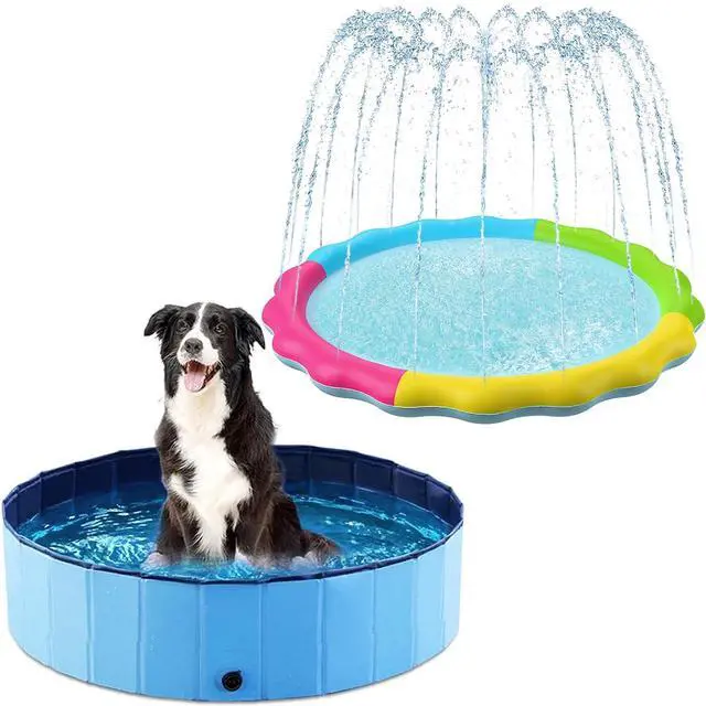 Main image of Foldable Dog Pet Bath Pool and Kids Dog Splash Pad Sprinkler C