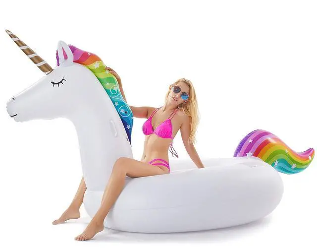 Alt view image 2 of 7 - Giant Inflatable Unicorn Pool Float and and Electric Air Pump