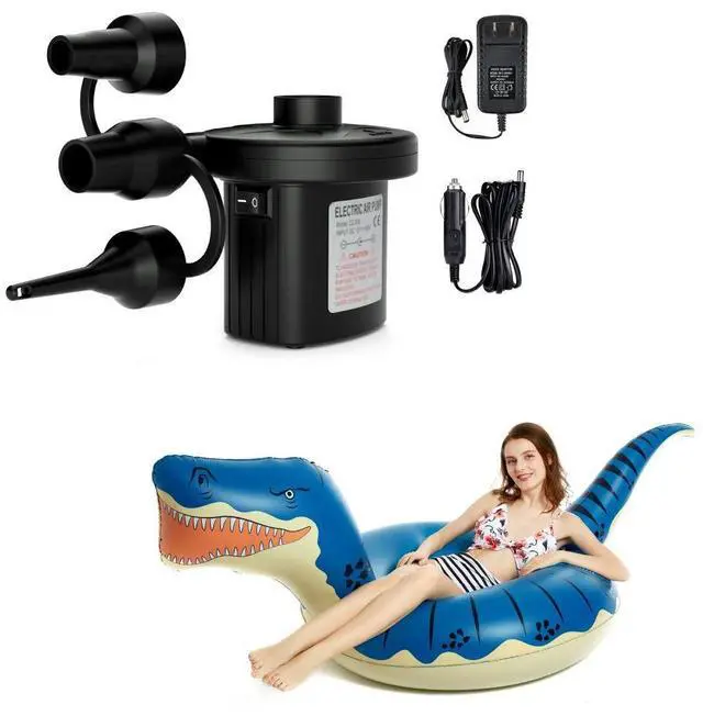 Main image of Inflatable Dinosaur Pool Float Tube and Jasonwell Electric Air Pump