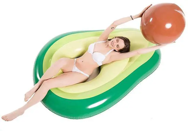 Alt view image 3 of 7 - Inflatable Avocado Pool Float Floatie with Ball and Jasonwell Inflatable Dinosaur Pool Float Tube for Boys Girls T-Rex Floatie