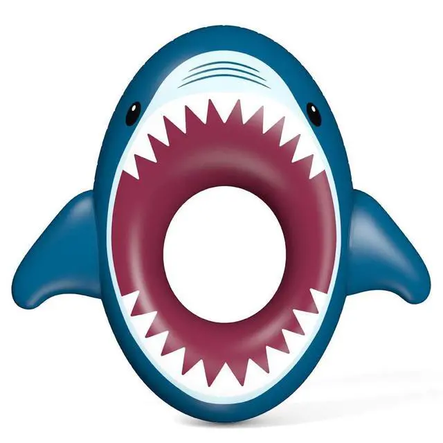 Alt view image 2 of 7 - Inflatable Shark Pool Float Shark Floaties and Jasonwell Beer Pong Pool Float