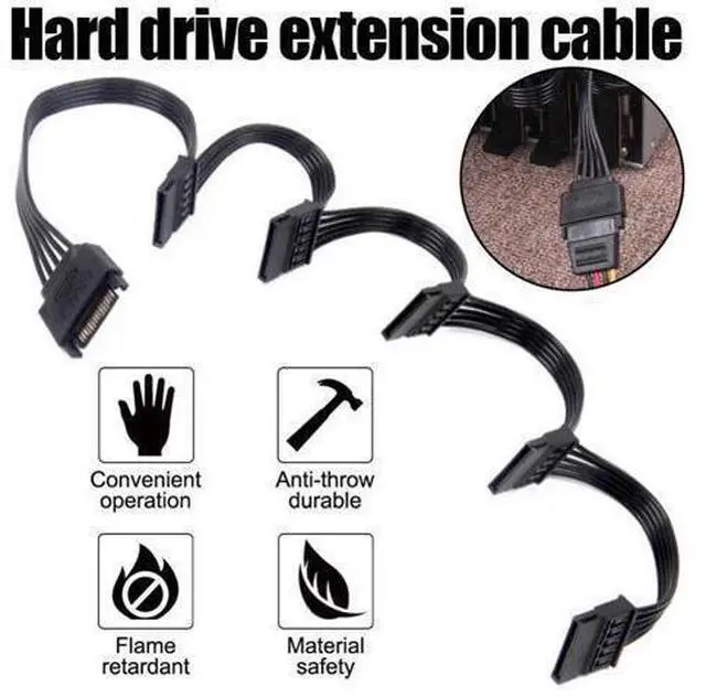 Main image of SATA 1 to 5 SATA Hard Disk Power Supply Splitter Adapter Cable Cord Replacement for PC Sever 15 Pin SATA Power Adapter