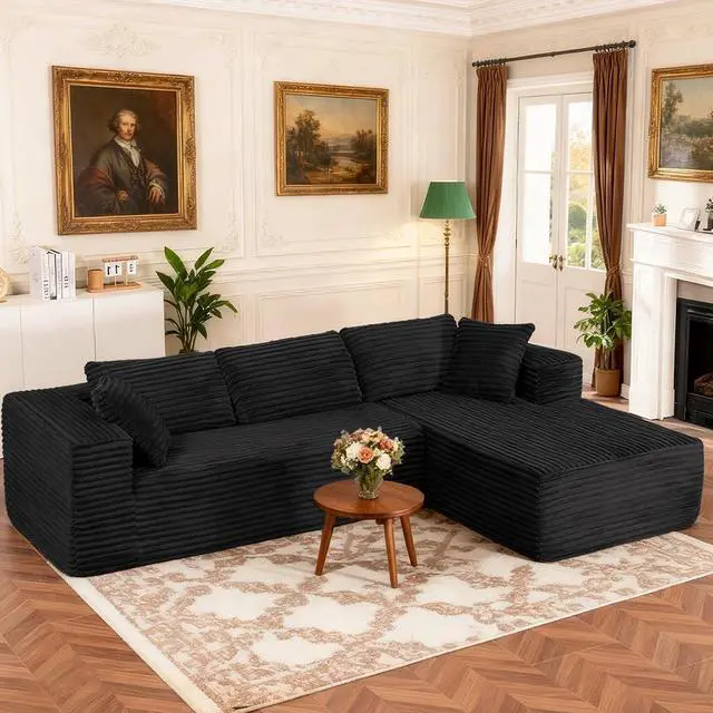 Main image of 105Modular Sectional Sofa with Deep Seat,Cloud Upholstered L-Shape Couch Wide Arms Corduroy Fabric High-Density Foam Chaise Lounge for Living Room No Assembly Required