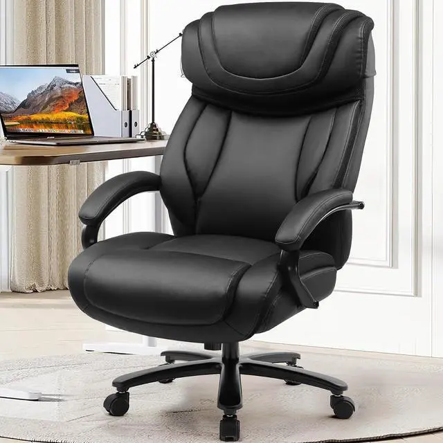 Main image of Big and Tall Office Chair 500lbs Executive Chair Heavy Duty Extra Wide Seat, High Back Ergonomic Computer Chair Large Comfy Desk Chair Tilt Rock Adjustable Headrest