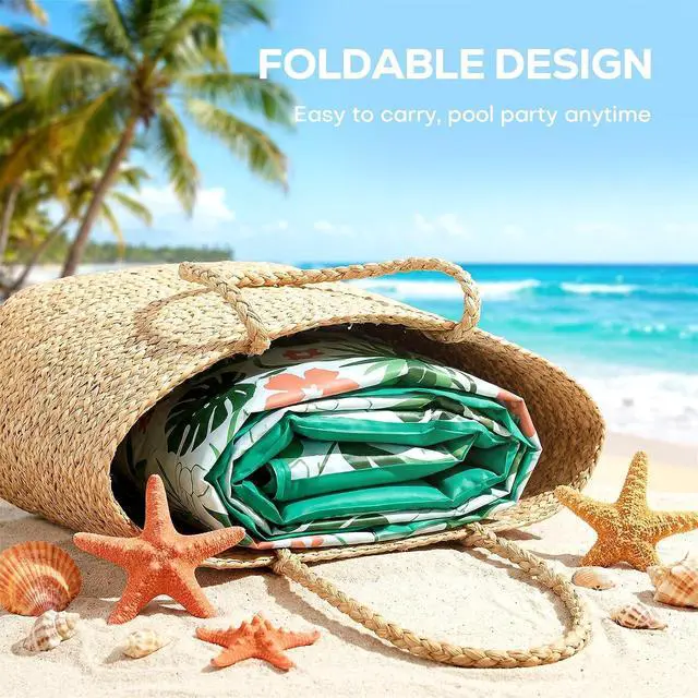 Alt view image 7 of 7 - 75''×51'' Inflatable Tanning Pool Lounger Float, Pool Floats Adult 6 in 1 Suntan Tub Raft Floatie with Cup Holder & Removable Pillow, Tanning Bed for Sunbathing, Summer Party and Family Fun