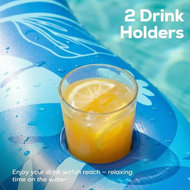 Alt view image 4 of 7 - 75''×51'' Inflatable Tanning Pool Lounger Float, Pool Floats Adult 6 in 1 Suntan Tub Raft Floatie with Cup Holder & Removable Pillow, Tanning Bed for Sunbathing, Summer Party and Family Fun