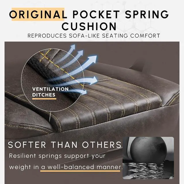 Alt view image 4 of 7 - LS-665TE7A Gaming Chair Breathable PU Leather Gamer Chair with Pocket Spring Cushion, Ergonomic Computer Chair with Massage Lumbar Support,Adjustable Swivel Task Chair with Footrest