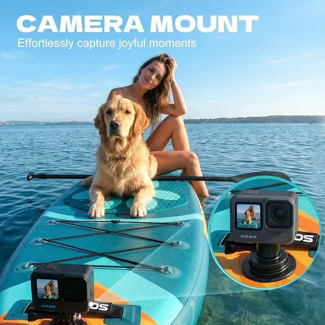 Alt view image 6 of 7 - 11'6" Inflatable Stand Up Paddle Board Supports 550 lbs - Extra Wide Stable Design with Non-Slip EVA Deck, SUP with Premium Accessories for Adults & Youth for Lake River Ocean