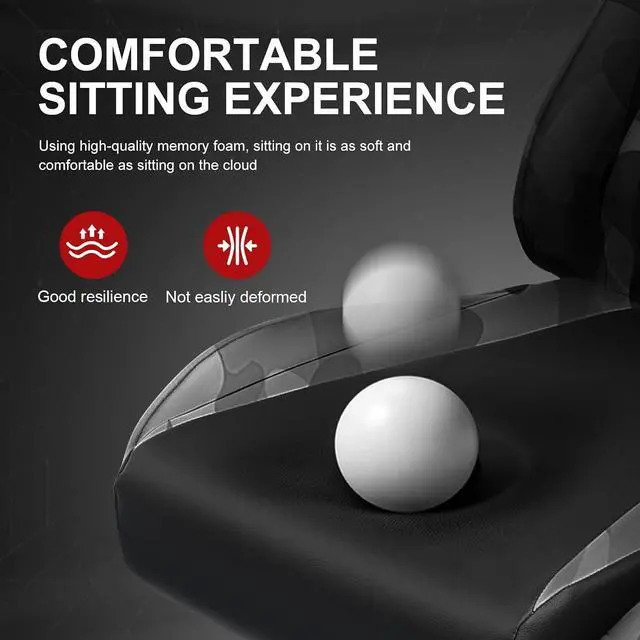 Alt view image 4 of 6 - Gaming Chair with Footrest, Ergonomic Computer Game Desk Chair, Recline Gaming Chair Seat Height Adjustment, Swivel Rocker with Headrest and Lumbar (Camouflage)