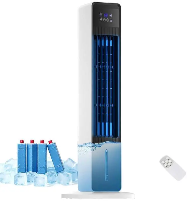 Main image of Evaporative Air Cooler, 3-in-1 Portable AC Tower Fan Air Conditioner with 4 Modes & 3 Speeds, 24H Timer, Remote 60°Oscillating Tower Fan, Quiet Swamp Cooler, Tower AC for Bedroom Office, 36inch, Black