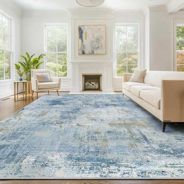 Main image of 8'x10' Area Rugs for Living Room, Machine Washable Abstract Distressed Rugs Indoor Neutral Carpet Rugs for Bedroom Dining Room Office with Non-Slip Backing, Stain Resistant Non-Shed
