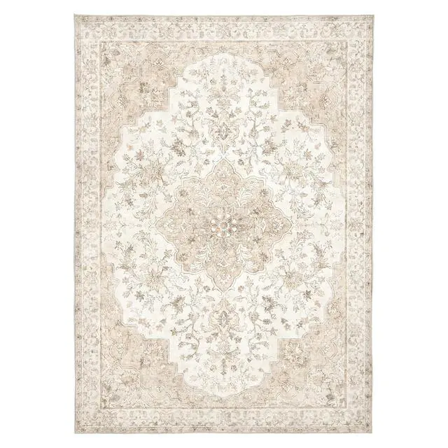 Alt view image 6 of 6 - 8'x10' Boho Area Rugs for Living Room, Machine Washable Floral Area Rug with Non-Slip Backing, Stain Resistant Non-Shed Carpet for Bedroom, Dining Room, Dorm, Office