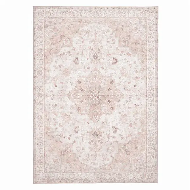 Alt view image 3 of 5 - 8'x10' Machine-Washable Area Rugs for Living Room, Boho Floral Area Rugs with Non-Slip Backing, Stain Resistant Non-Shed Carpet for Bedroom, Dining Room, Dorm, Office