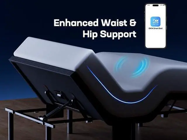 Alt view image 2 of 6 - NS2 Pro Massage Adjustable Base with Mattress Set, Wireless Remote & App Control, Twin XL Adjustable Bed Frame + 14-inch Cooling Gel Memory Foam Mattress