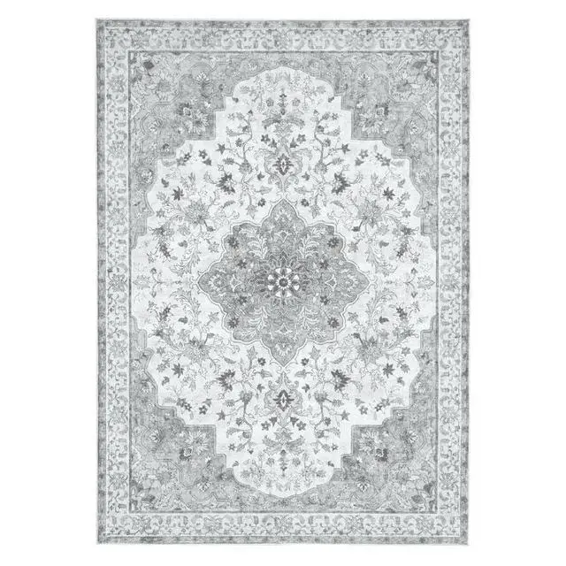 Alt view image 4 of 5 - 8'x10' Machine-Washable Area Rugs for Living Room, Boho Floral Area Rugs with Non-Slip Backing, Stain Resistant Non-Shed Carpet for Bedroom, Dining Room, Dorm, Office
