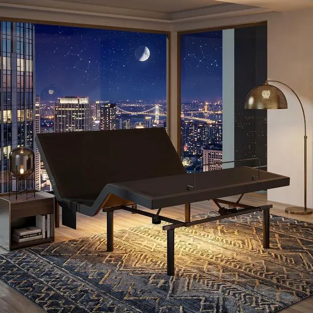 Main image of NS0 Queen Adjustable Bed Base - Smart Dual Motor Bed Frame with Wireless Remote, 3-Min Assembly, Zero Gravity & Anti-Snore Modes, Under Bed Lighting, 4 USB Ports